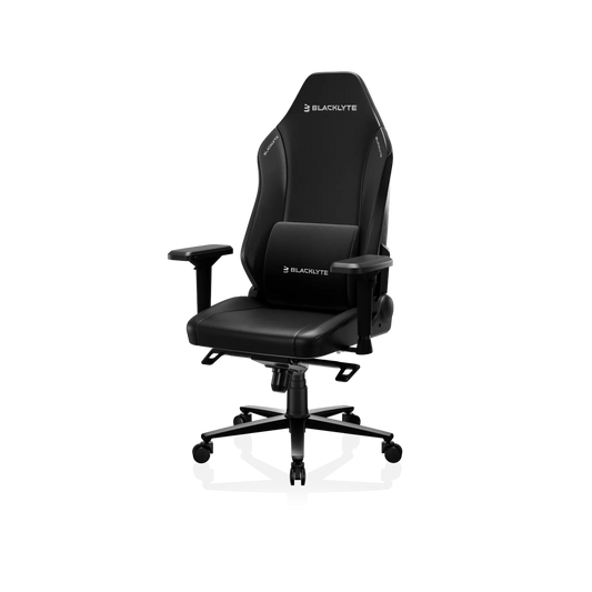 Athena black leatherette gaming chair with lumbar pillow