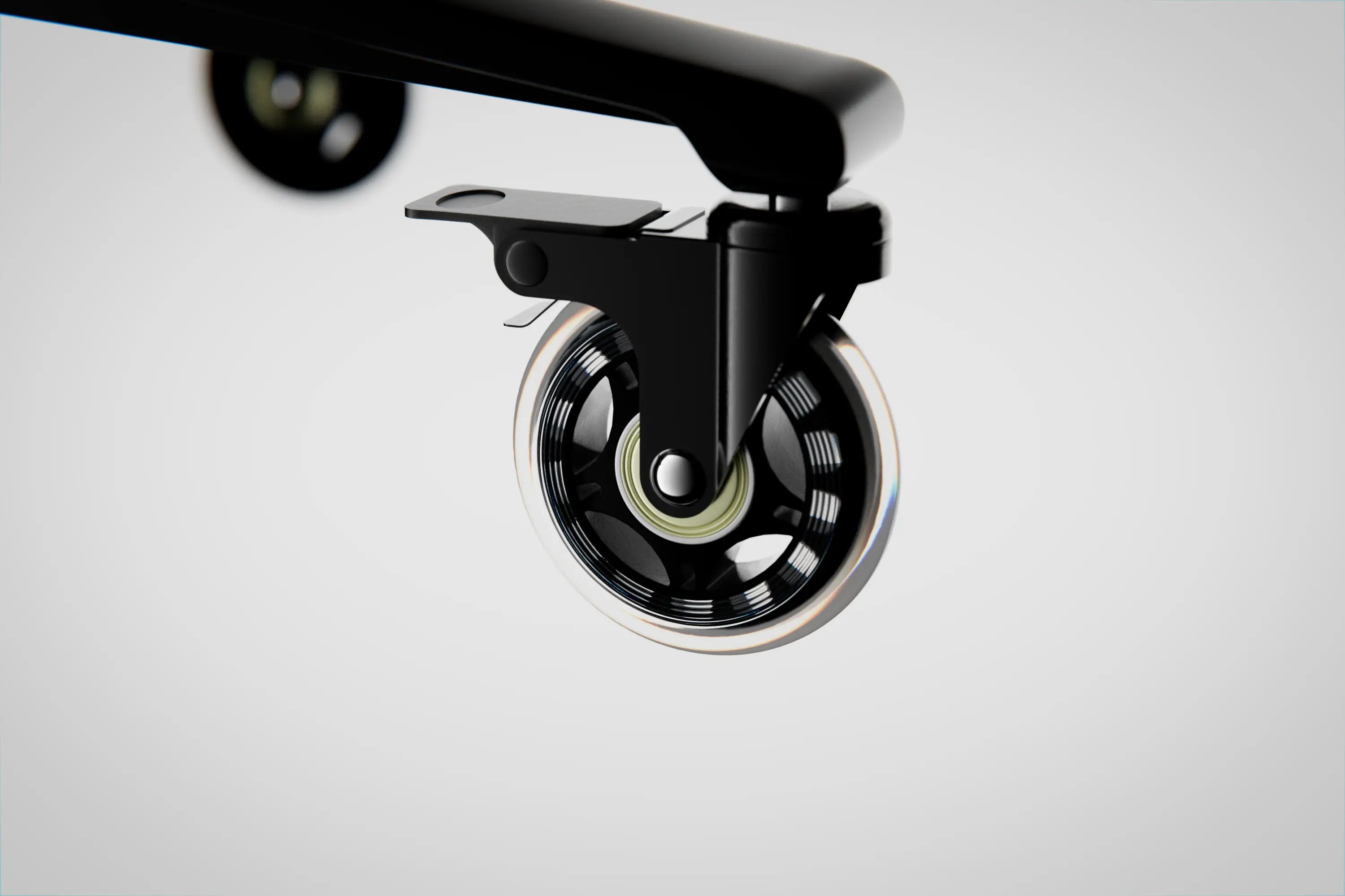 Close-up of Blacklyte Athena X reclining gaming chair wheels