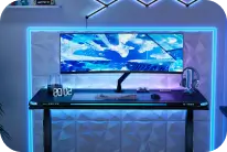 Best standing gaming desk with LED lights