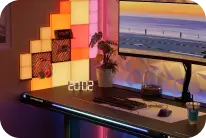 Blacklyte height-adjustable gaming desk with RGB edge lights