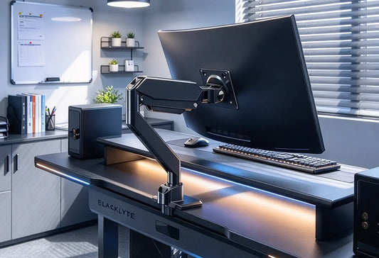 Blacklyte desk-mounted single monitor arm