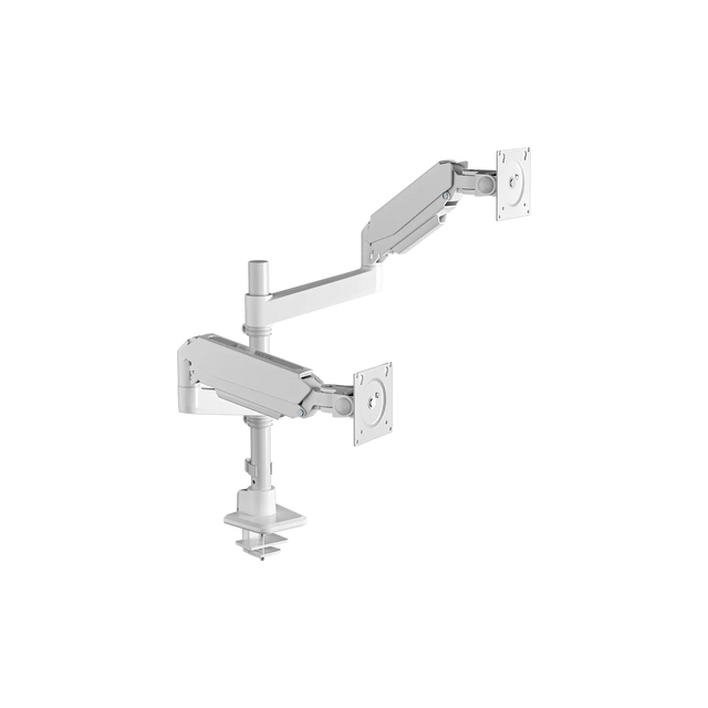 Blacklyte Atlas dual white monitor arm