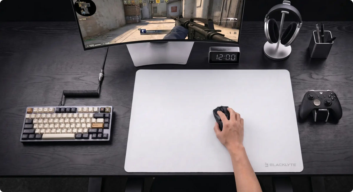 Professional glass mouse mat optimized for competitive gameplay