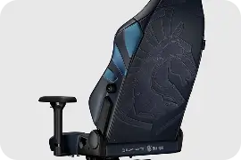 Back view of blue liquid edition gaming chair
