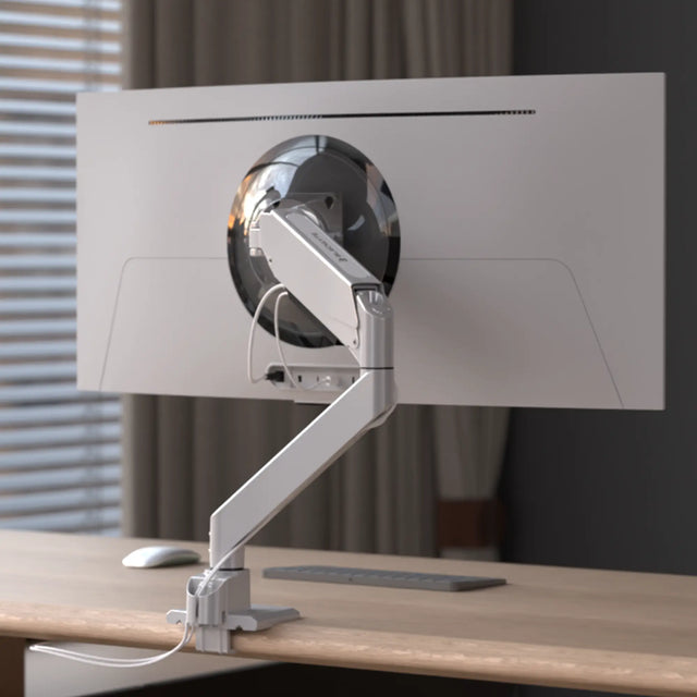 White single monitor arm