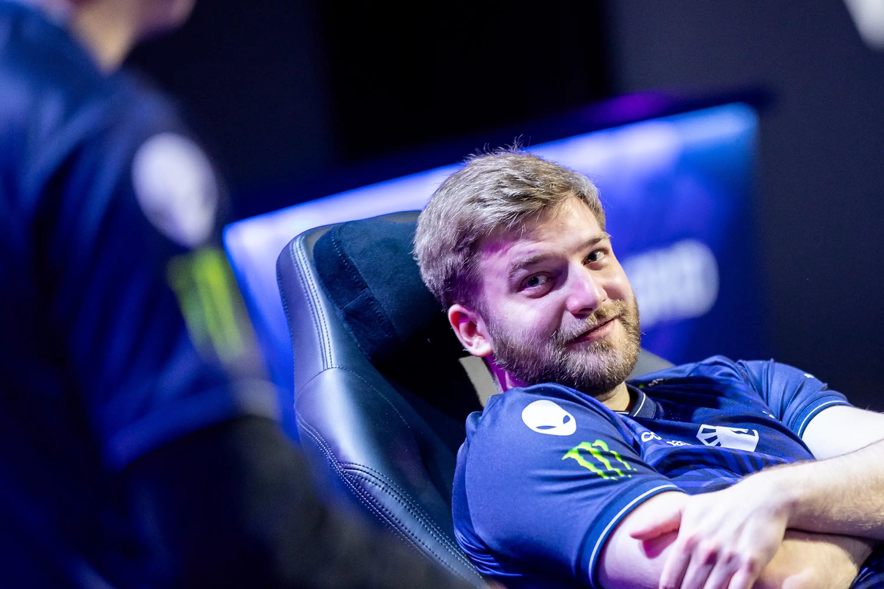 E-sports Player Sitting on the Blacklyte Gaming Chair