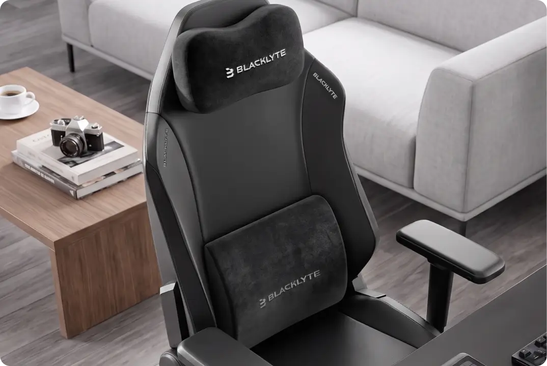 Athena ergonomic gaming chair with a magnetic headrest pillow