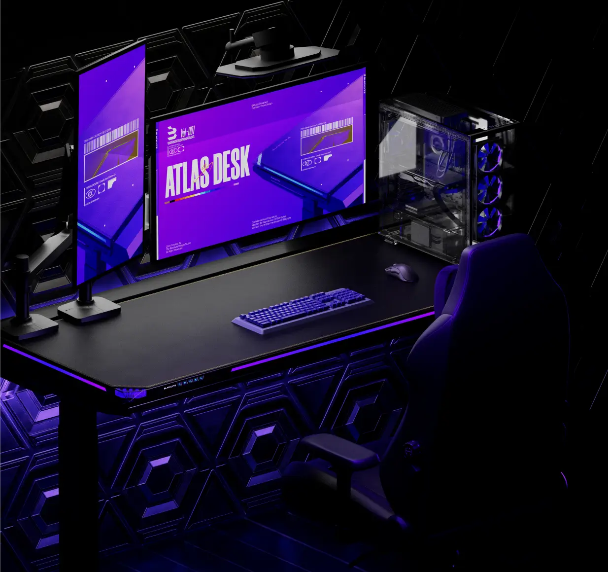 Blacklyte Atlas Gaming Desk