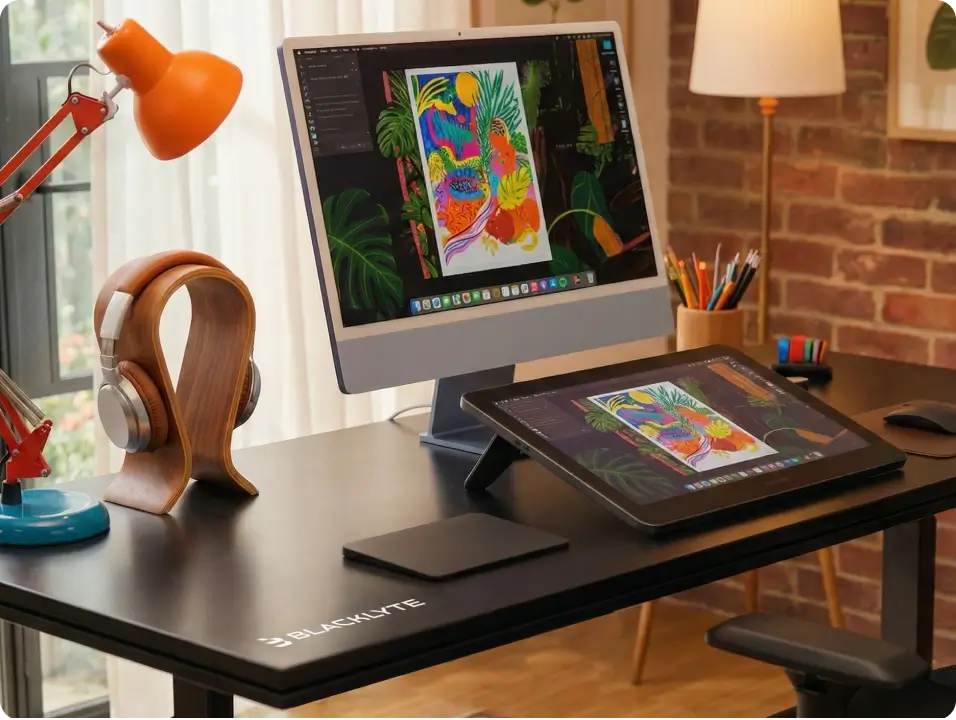 Blacklyte electric adjustable standing desk
