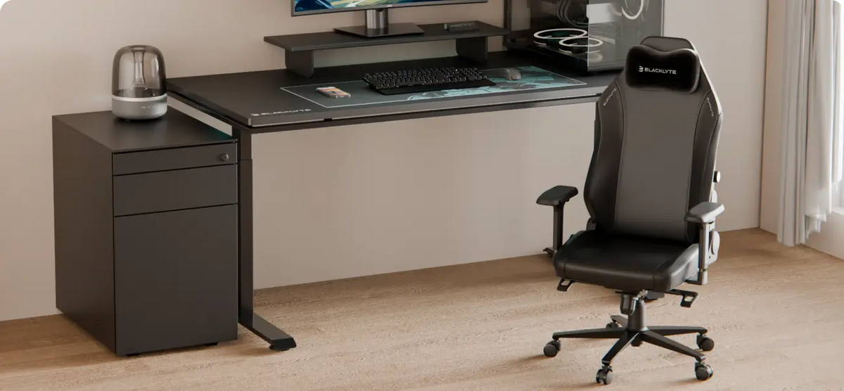 Blacklyte gaming chair and desk combo