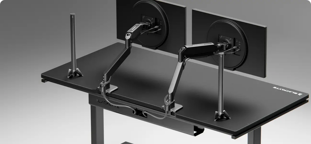 Blacklyte standing desk and monitor arm bundle