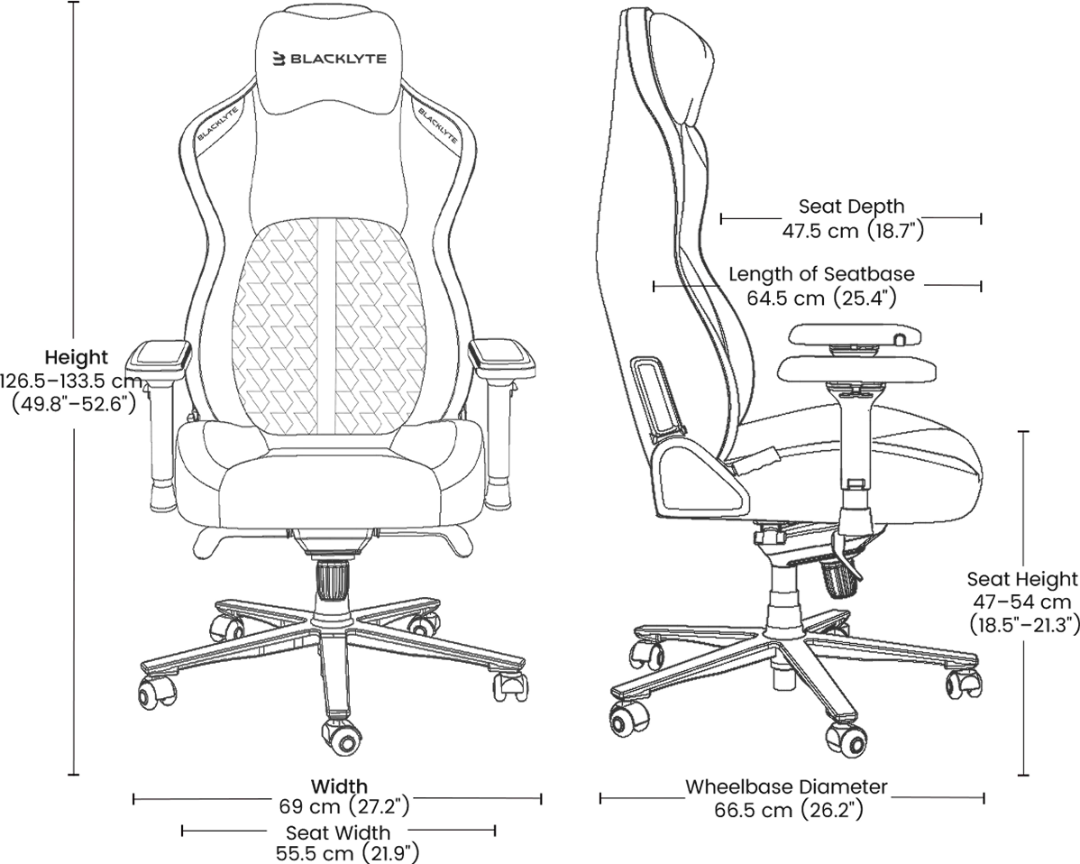 Blacklyte Kraken Pro gaming chair specifications