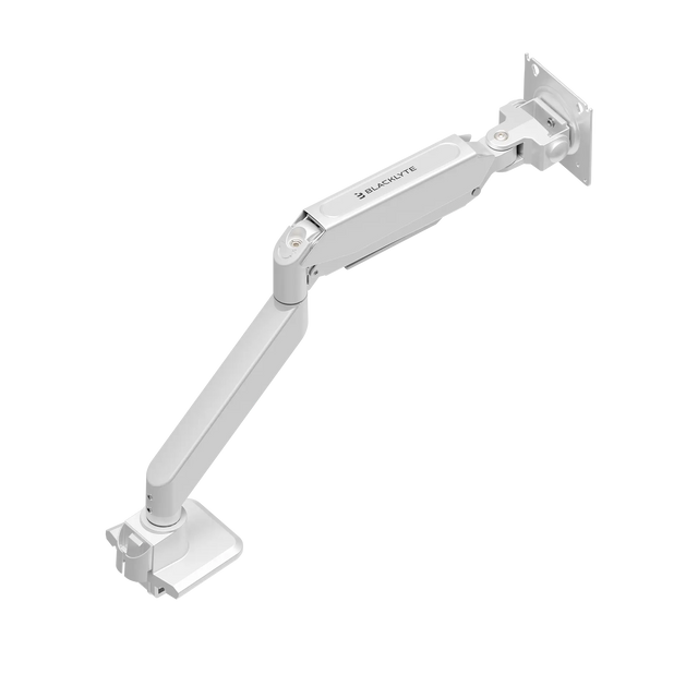 White single monitor arm