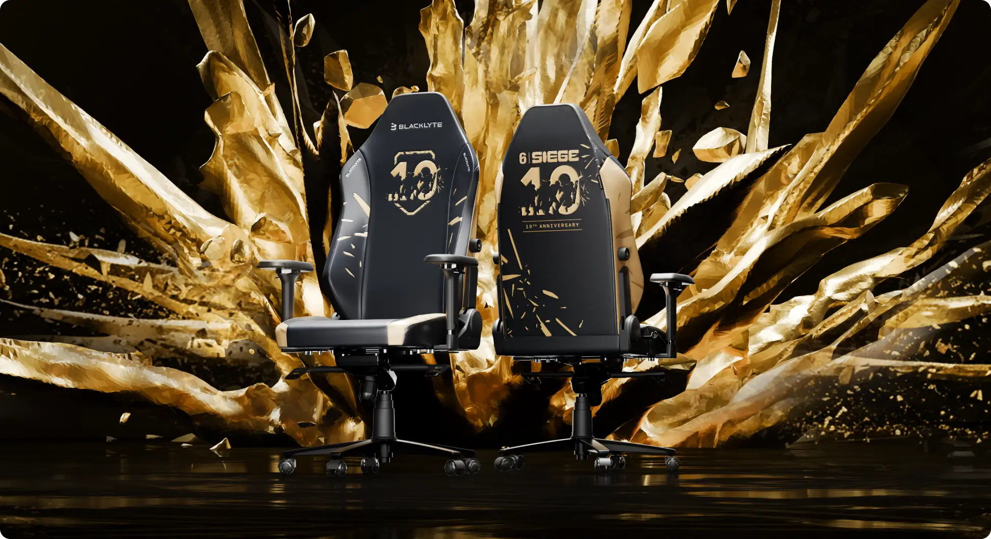 Limited edition R6 10th Anniversary gaming chair with ergonomic design