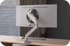Atlas white single-monitor arm desk mount